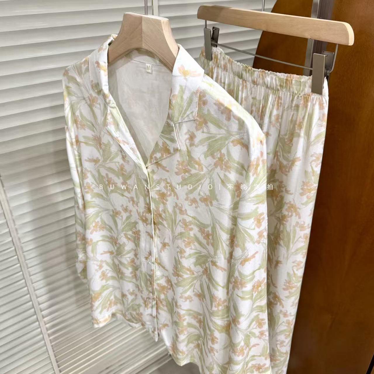 人棉贡缎花卉碎花女士睡衣家居服