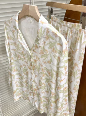 关于温柔丨淡雅知性人棉贡缎高级感花卉碎花女士睡衣家居服套装
