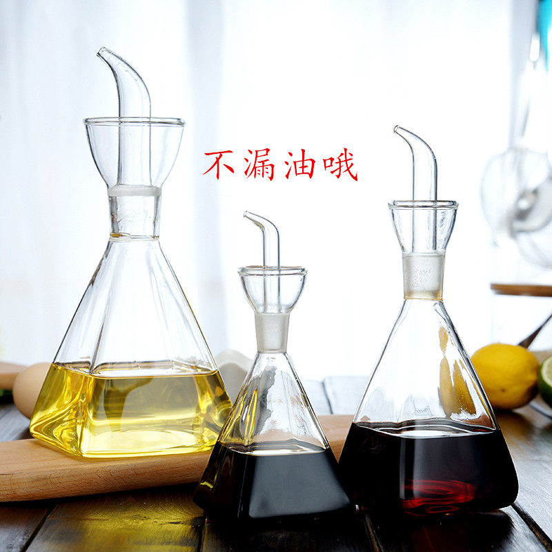 新款创意厨房高硼硅方形防漏玻璃油壶大号家用酱油瓶调料瓶醋壶