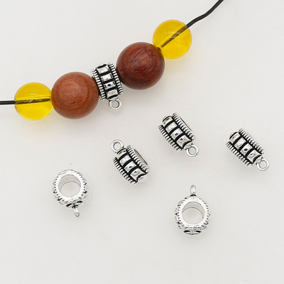 古风藏银花纹大孔三通挂环连接扣 手工吊坠扣手链扣DIY饰品配件