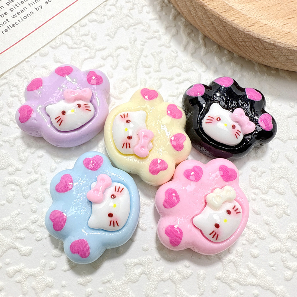 卡通可爱KK猫爪diy奶油胶手机壳吊坠材料手工制作饰品树脂小配件