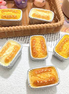 创意仿真食玩锡盒奶香面包树脂配件diy奶油胶居家装饰品桌面摆件