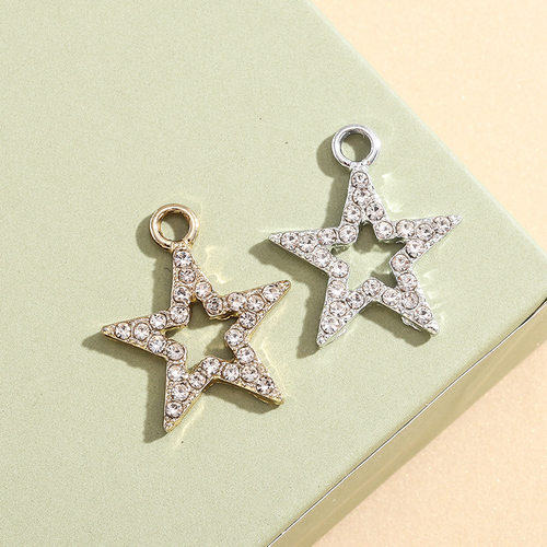五角星配饰挂件镶钻吊坠简约合金饰品配件diy手链服饰钥匙扣材料