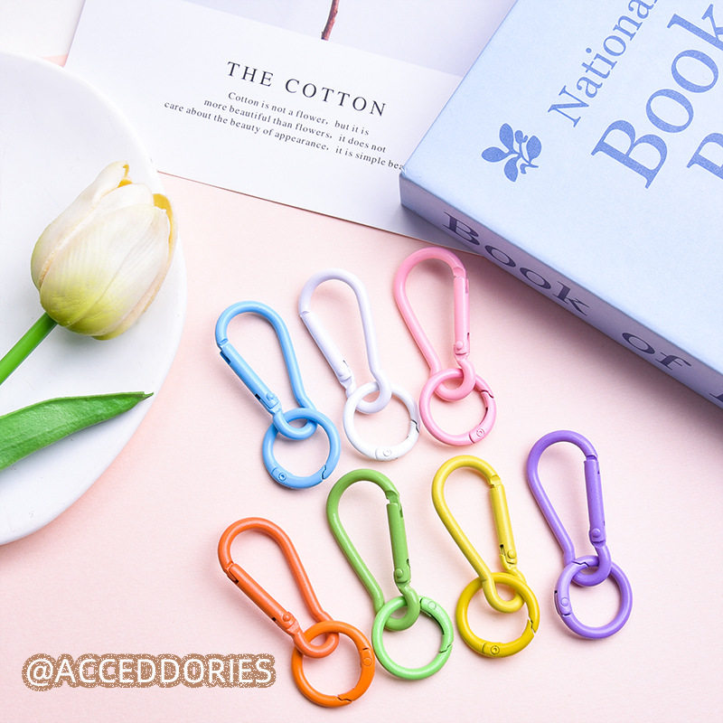 彩色烤漆金属葫芦扣带弹簧扣diy饰品配件钥匙扣挂件现货厂家 跨境