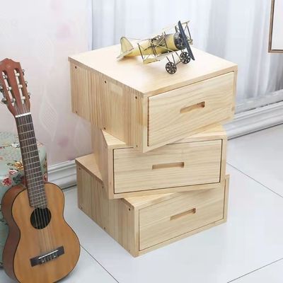 定制款实木收纳柜多功能单抽屉带锁储物柜美式斗柜床头柜子床边柜