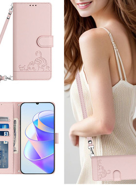 适用小米pocox5手机壳F5斜挎M6翻盖插卡poco c40皮套x4pro全包5g版x3nfc防摔x4gt背带f3挂绳m3pro保护C65新款