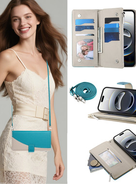 适用Sony索尼Xperia5v手机壳斜挎10V翻盖皮套1iv全包Xperia防摔5VI背带挂绳10VI/1Vi真皮1VII新款一体零钱包