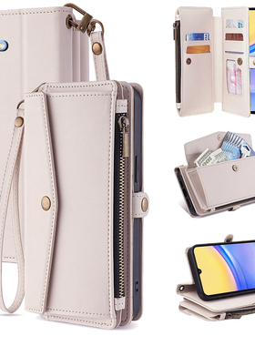 S21百搭斜挎包适用三星GalaxyS25Edge手机壳多功能S20fe翻盖A53拉链A42零钱包A33全包A52保护套A13 A34 A12