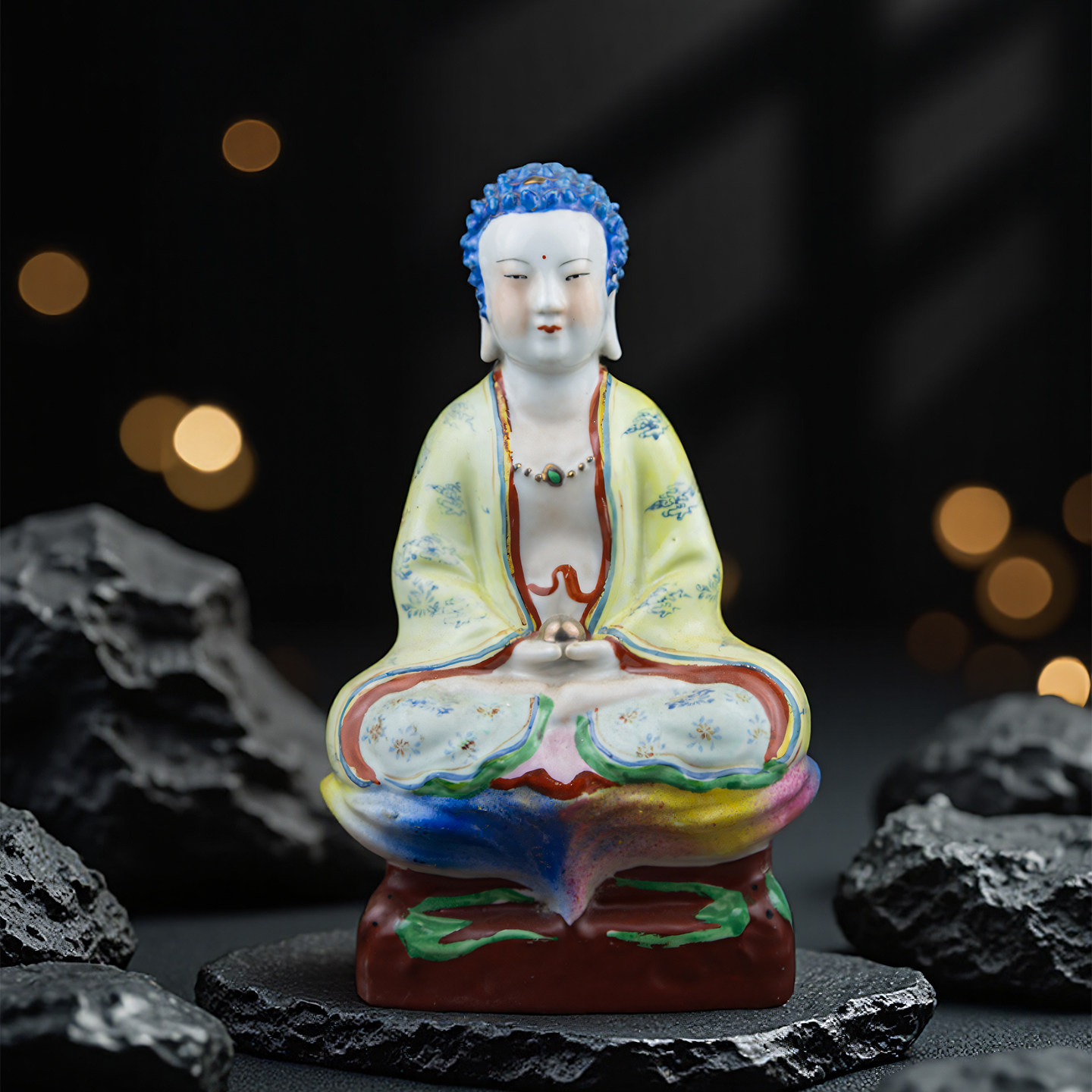 景德镇老厂货瓷器雕塑瓷厂外销创汇瓷器567瓷70年代末粉彩菩萨像