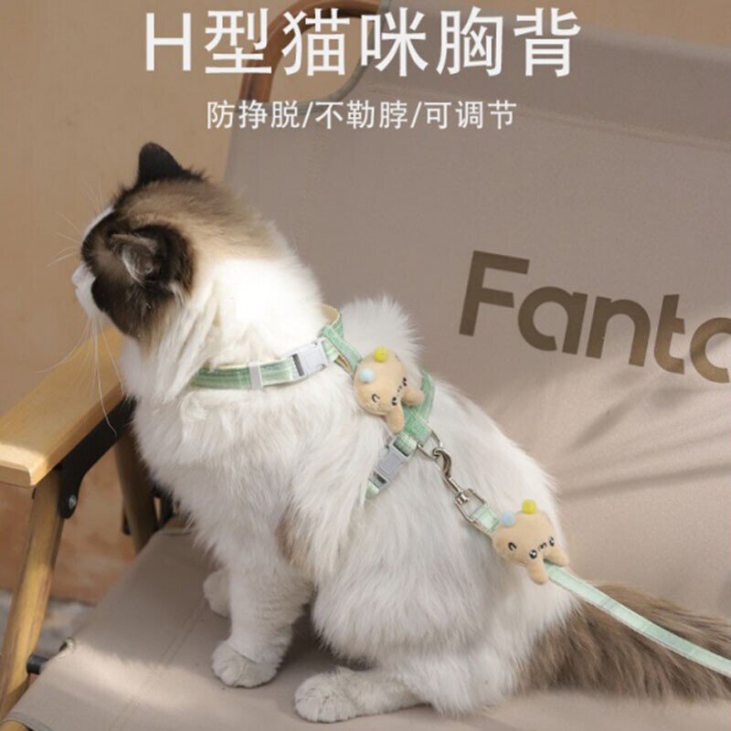 日本猫咪牵引绳防挣脱遛猫绳背心