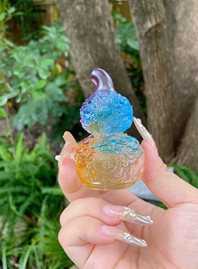 【幻彩福芦】琉小璃透光幻彩如意葫芦摆件 精致桌面摆件 7177