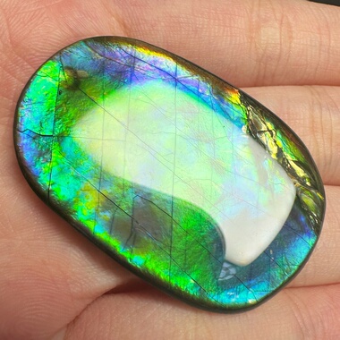 中大尺寸树脂面七彩天然斑彩石裸石