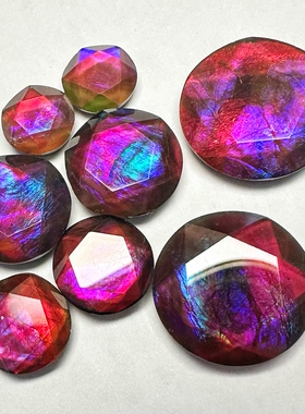 8mm10mm12mm15mm斑彩石粉紫大卫星水晶面覆膜
