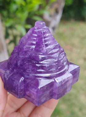 【在心中建立圣殿】天然紫水晶坛城宽5.5cm高5cm重164g