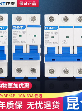 正泰昆仑系列NXB-63 1P2P3P4PC型家用小型断路器DZ47空气开关