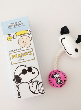 部分现货~[HaBe]parisdog史努比卡通狗狗发声绳结玩具 韩国代购