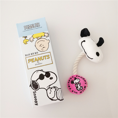 部分现货~[HaBe]parisdog史努比卡通狗狗发声绳结玩具 韩国代购