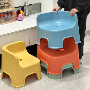 结实餐椅成人 儿童小凳子靠背椅宝宝拐角凳家用板凳矮凳塑料加厚款