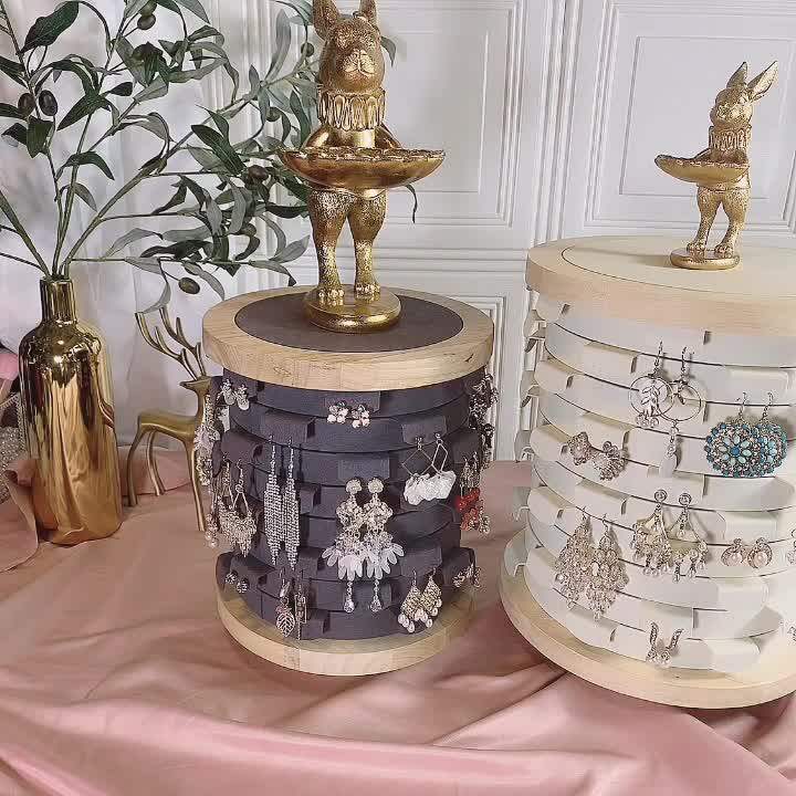 BEIHENG 회전 대용량 귀걸이 랙 단단한 보석 랙 삽입 귀걸이 보드 이동식 귀 와이어 디스플레이 랙