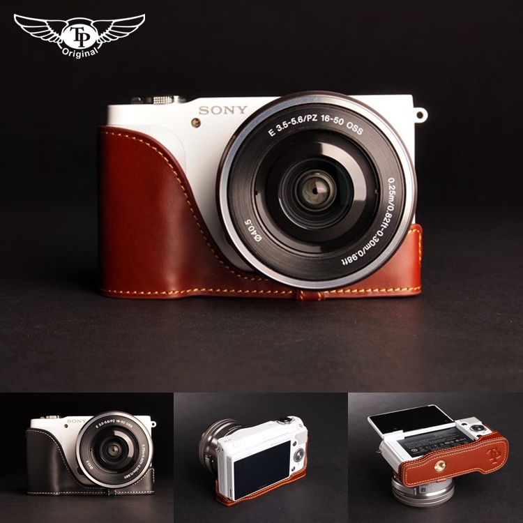 sony台湾索尼真皮套底座相机包