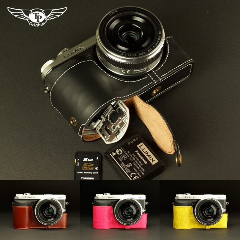 台湾tp原创 panasonic松下gx7真皮皮套gx-7相机包底座 牛皮保护套
