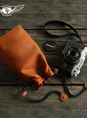 索尼A6400 RX1R2微单相机包牛皮袋 适用于佳能M6 M50ii收纳内胆包