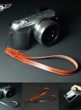 索尼黑卡RX100M7 M6 M5A ZV1真皮相机手腕带 适用于理光GR3手绳