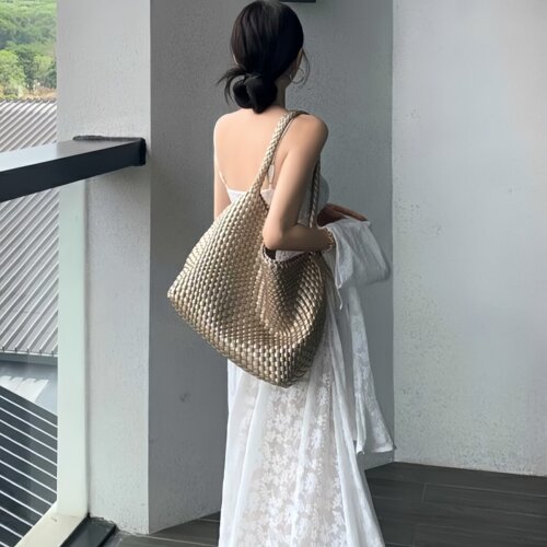 枪枪同款大容量编织包女托特包包
