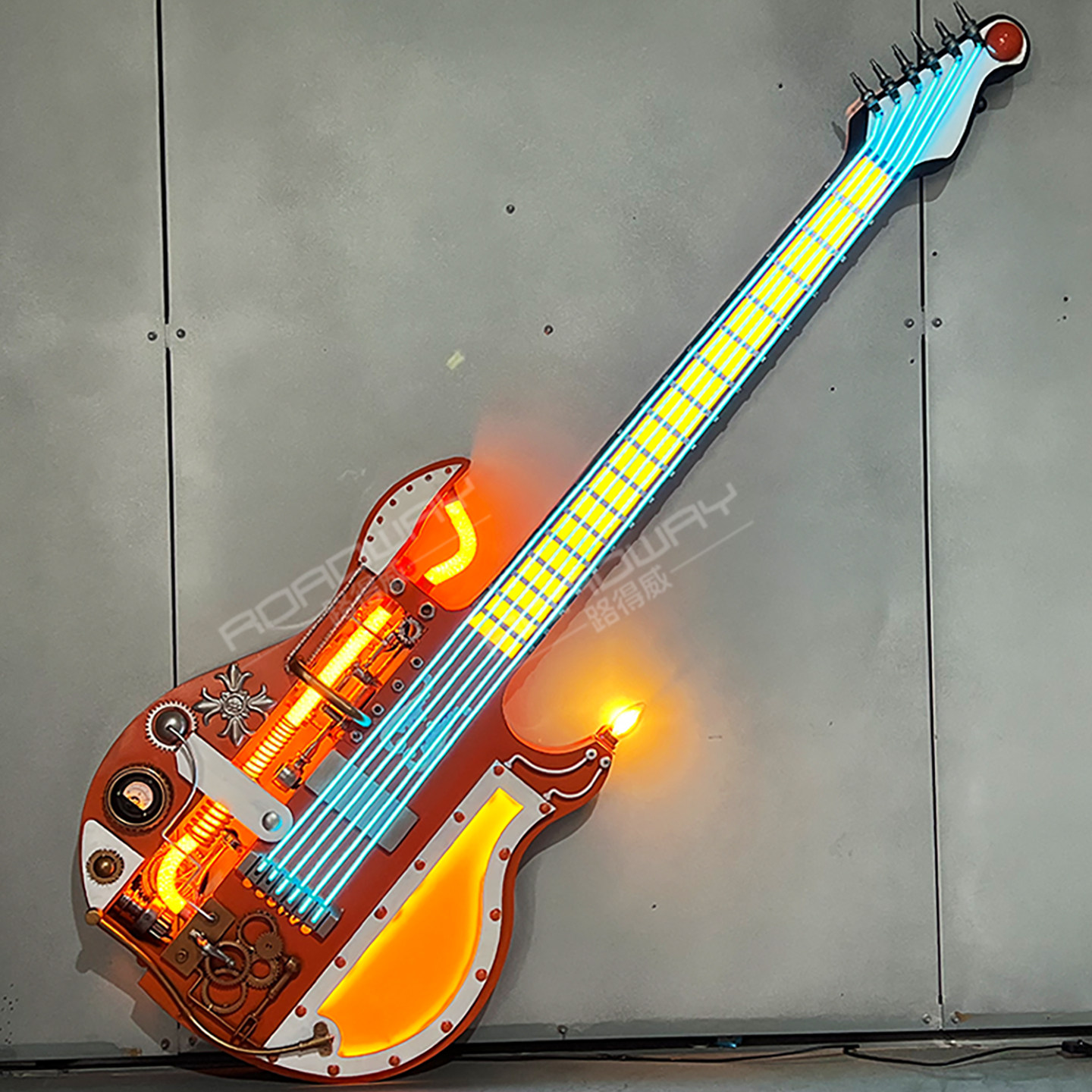 酒吧餐厅KTV创意赛博朋克工业风金属吉他背景墙面氛围灯装饰挂件,家居饰品,壁饰,淘宝优惠券,粉丝福利购,淘宝优惠卷
