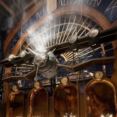 酒吧蒸汽朋克飞机壁挂吊顶装饰品