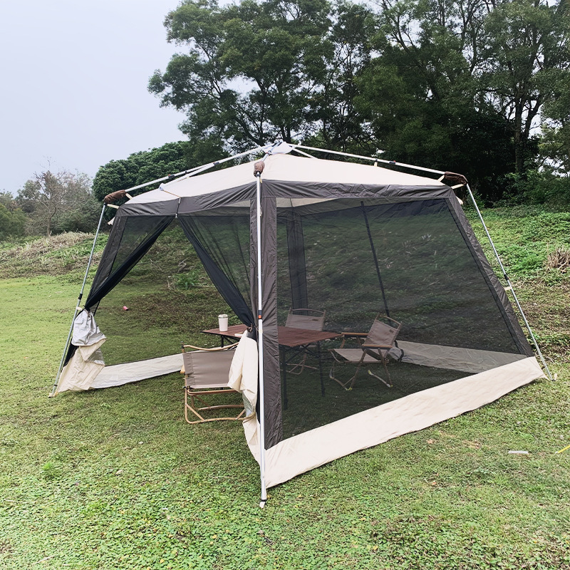 内账夏季网纱帐篷防蚊虫多人户外露营铝杆自动速开凉棚天幕遮阳棚