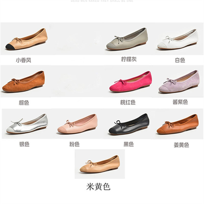 轻奢复古方头蝴蝶结跳舞鞋平底