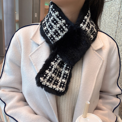 韩版加厚金丝格子保暖逛街百搭