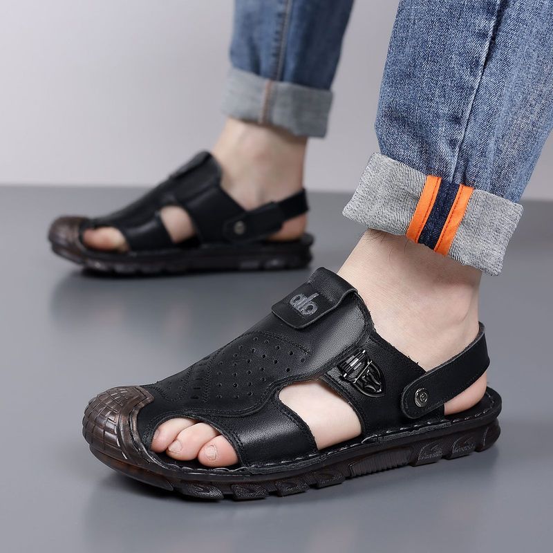 头层牛皮男士凉鞋防滑耐磨夏季