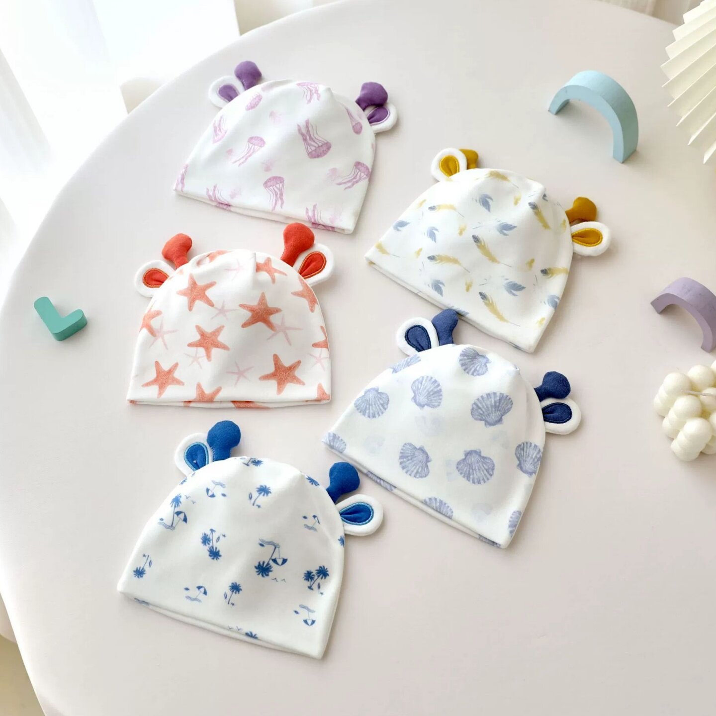 0-3月婴儿纯棉帽子新生儿囟门帽