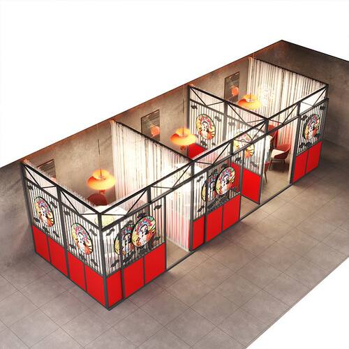 屏风墙店卡座茶楼餐厅饮铁