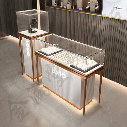 透明眼镜店柜台不锈钢展示