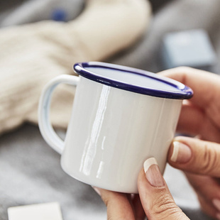搪艺匠小容量纯色搪瓷茶水酒杯咖啡奶茶可加热儿童珐琅缸子马克杯