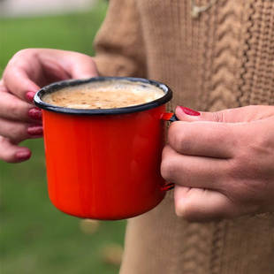 搪艺匠经典 复古搪瓷茶水杯子纯色加厚茶缸无盖户外露营珐琅马克杯