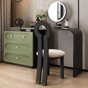 多巴胺2026新款卧室梳妆台斗柜一体带镜伸缩收纳化妆桌桌面可调节