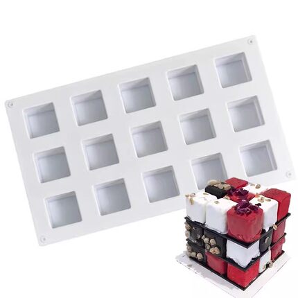 魔方造型3.5cm立方体巧克力硅胶慕斯蛋糕模具石膏滴胶制冰格模具