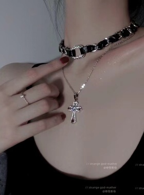 PU皮质项圈暗黑风少女欧美黑色