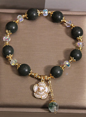 合香珠水晶串珠手链轻奢复古精致高级感山茶花吊坠手串送闺蜜礼物