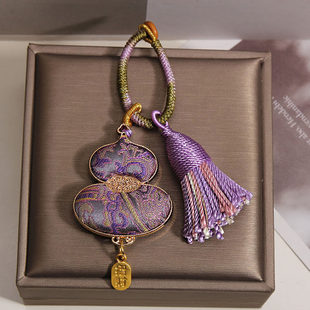 非遗宋锦红色葫芦流苏包包挂件车挂双面吊坠国风钥匙扣手机挂饰潮