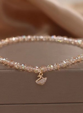 款手链女轻奢气质天鹅吊坠