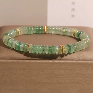 天然高级感东陵玉算盘珠手链女新中式轻奢小众绿水晶闺蜜朋友手串