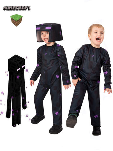 万圣节新款儿童cos服 我的世界minecraft末影人角色扮演演出服装