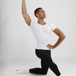 Vivgio艺尊男式舞蹈服 男圆领半袖衫上衣 紧身版男款舞蹈宽肩背心