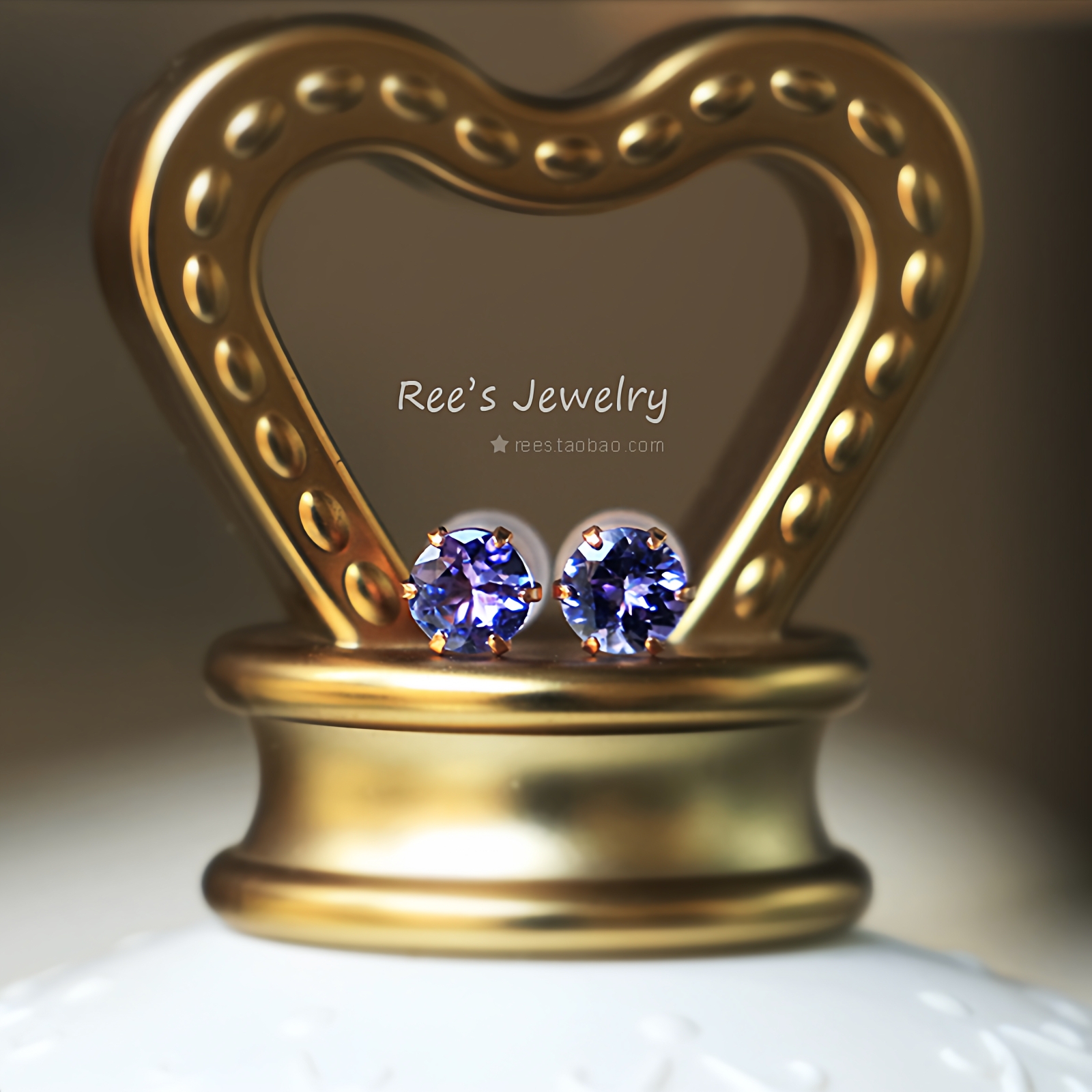 Ree基础款六爪坦桑18k金耳钉