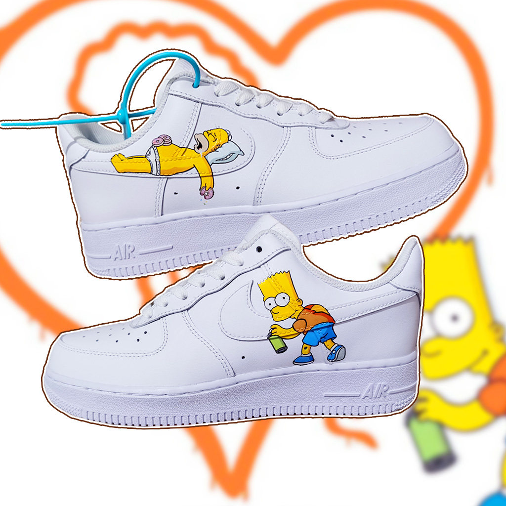 手绘diy定制彩绘辛普森漫画头像aj改色空军一号af1涂鸦球鞋子改造